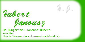 hubert janousz business card